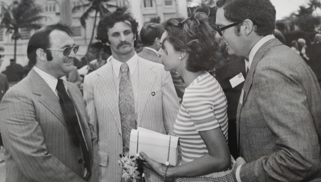 J. David Bethel with Julie Nixon Eisenhower at a dedication event for which he did the press advance.