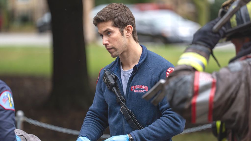 Actor Brandon Larracuente as Sal Vasquez in Chicago Fire season 14 episode 7. (Photo Credit: Courtesy of NBC.)
