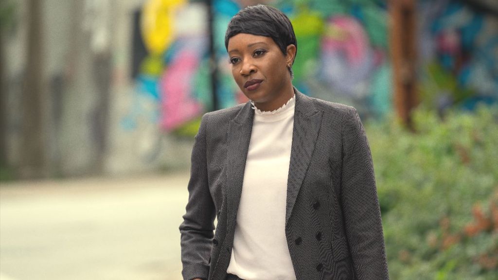 Actor Miriam A Hyman as Stacy Marks in Power Book IV: Force season 2. (Photo Credit: Courtesy of Starz.)