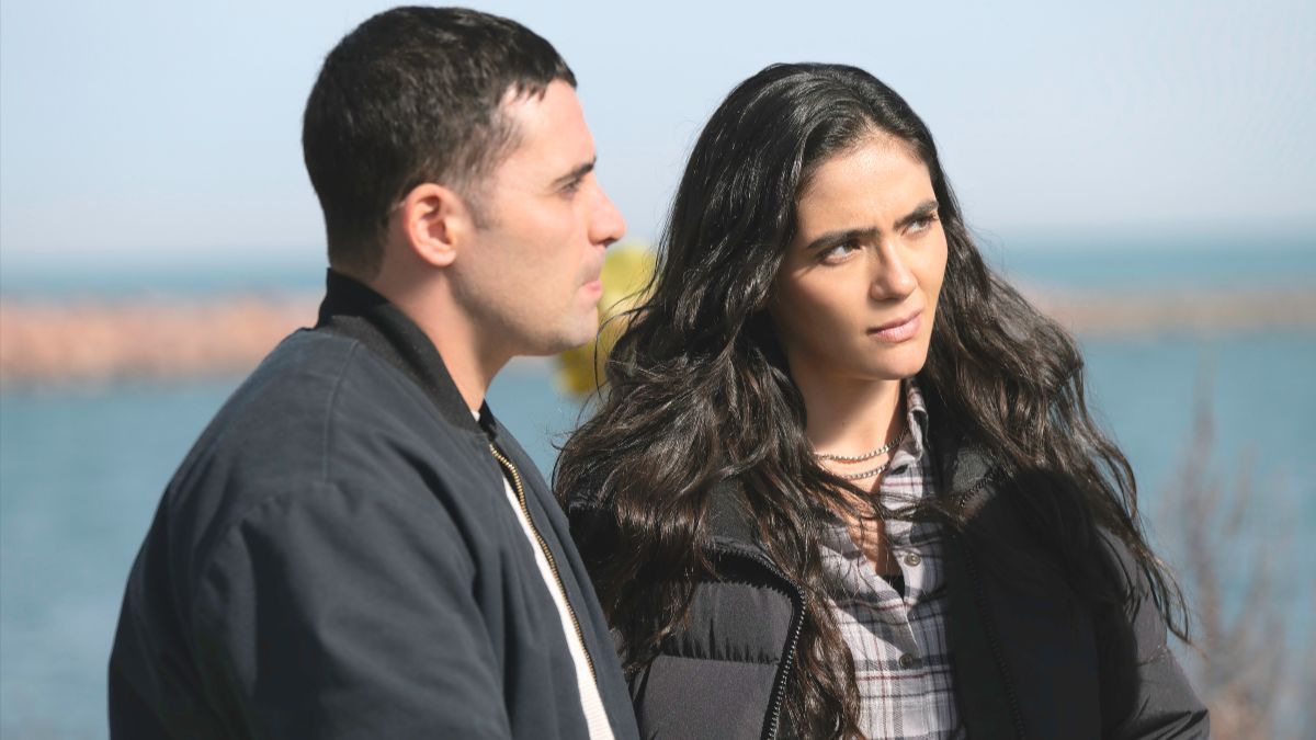 Actor Benjamin Levy Aguilar as Dante Torres and actor Arienne Mandi as Eva Imani in Chicago PD season 13 episode 10. (Photo Credit: Courtesy of NBC.)