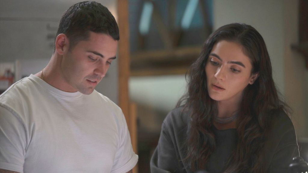 Actor Benjamin Levy Aguilar as Dante Torres and actor Arienne Mandi as Eva Imani in Chicago PD season 13 episode 10. (Photo Credit: Courtesy of NBC.)