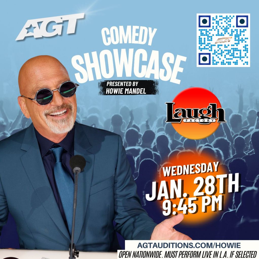 The promotional ad for the AGT Comedy Showcase featuring Howie Mandel. (Photo Credit: Courtesy of Fremantle.)
