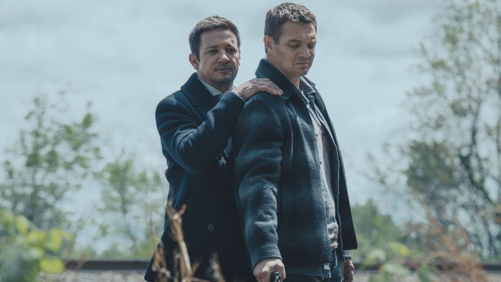 Actor Jeremy Renner as Mike McLusky and actor Taylor Handley as Kyle McLusky in Mayor of Kingstown season 4 episode 10. (Photo Credit: Courtesy of Paramount+.)