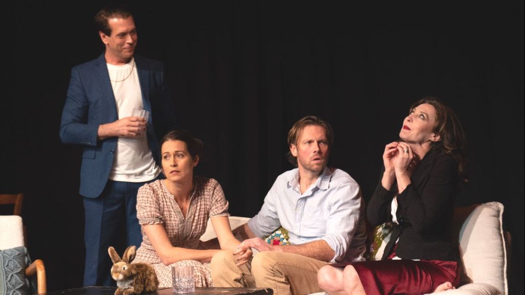 From left: Richardson Cisneros-Jones, Leigh Wulff, Schoen Hodges and Rebecca Larsen in The Amazing Sex Life of Rabbits. (Photo Credit: Courtesy of Alli Miller.)