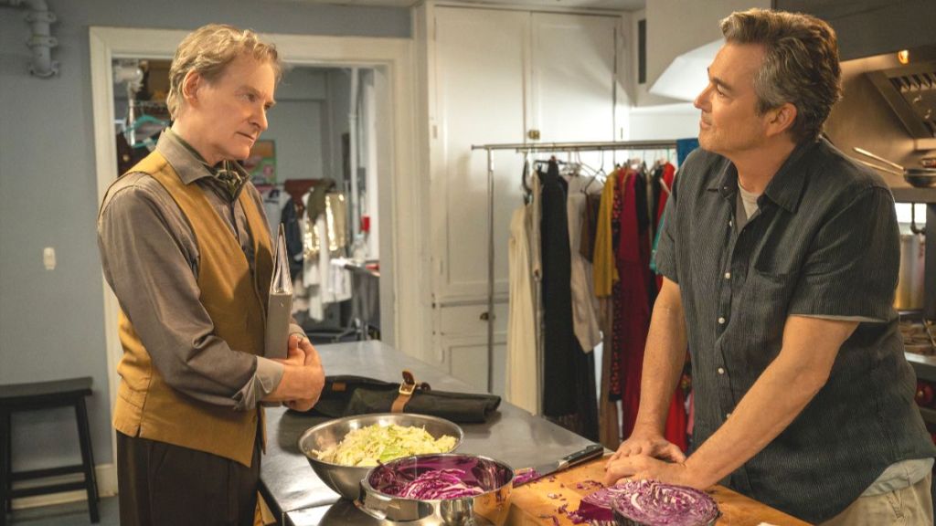 Kevin Kline as Richard Bean and Jon Tenney as Jon Bean in American Classic season 1 episode 6. (Photo Credit: David Giesbrecht/Courtesy of MGM+.)