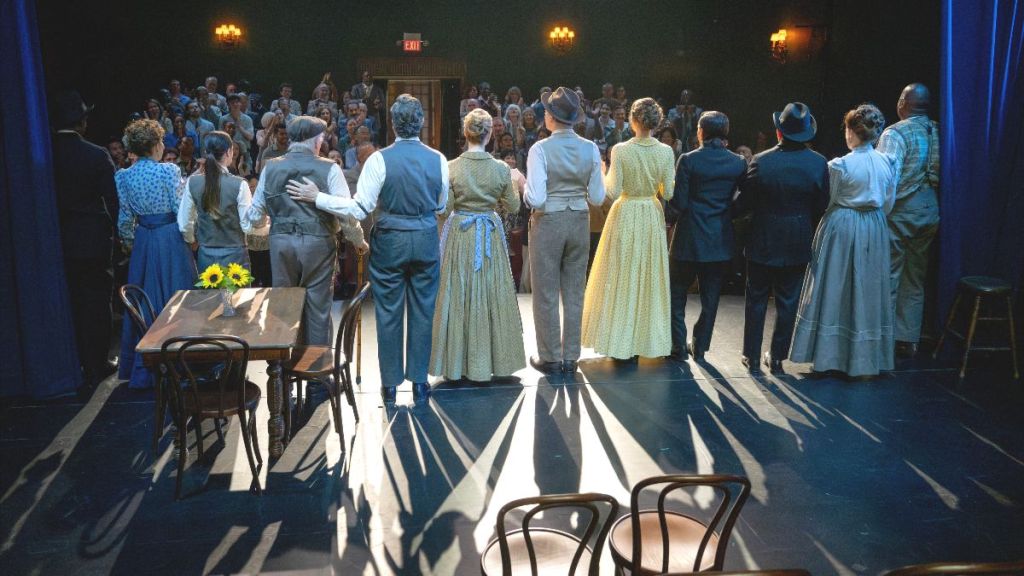 The cast of Our Town takes their curtain call in American Classic season 1 episode 8. (Photo Credit: Courtesy of MGM+.)