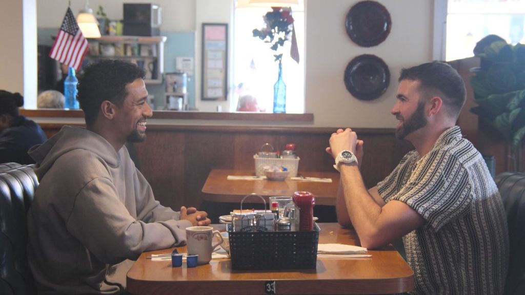 Anthony Norman and Ronald Gladden in Jury Duty Presents Company Retreat episode 9. (Photo Credit: Courtesy of Prime Video.)