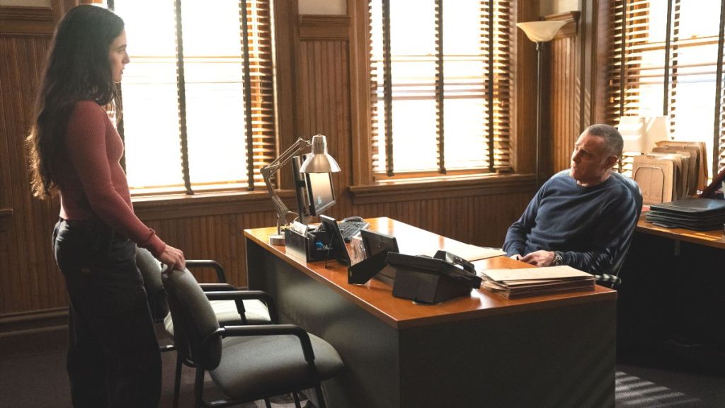 Arienne Mandi as Eva Imani and Jason Beghe as Hank Voight in Chicago PD season 13 episode 17. (Photo Credit: Courtesy of NBC.)