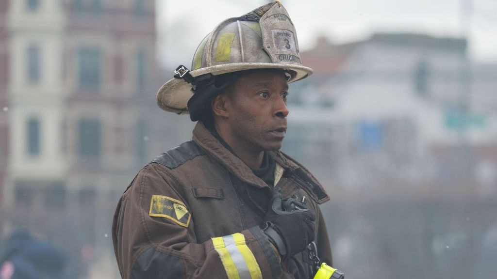 Rob Morgan as Chief DeAndre Hopkins in Chicago Fire season 14 episode 17. (Photo Credit: Courtesy of NBC.)
