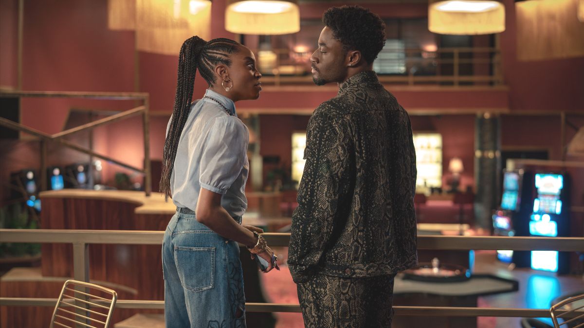 Anita-Joy Uwajeh as Cebella Marshall and Charles Babalola as Zeek Marshall in Fightland season 1 episode 3. (Photo Credit: Courtesy of Starz.)