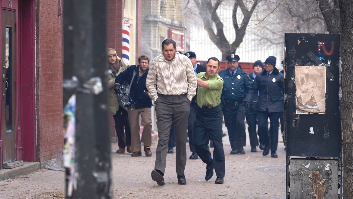 Kristoffer Polaha as Dick Hall and Giovanni Ribisi as Tony Kiritsis in American Hostage season 1 episode 1. (Photo Credit: Courtesy of MGM+.)